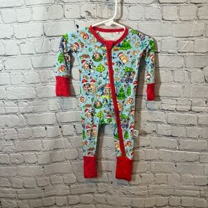 Bamboo Bliss Bluey Christmas Bamboo Zippie Romper